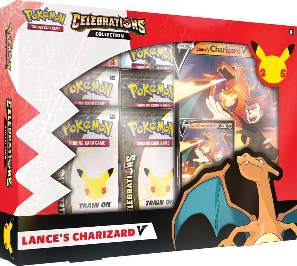 Pokemon TCG Celebrations Collections - V Box (Lance’s Charizard V and Dark Sylveon V)