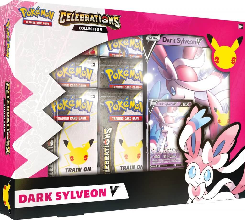 Pokemon TCG Celebrations Collections - V Box (Lance’s Charizard V and Dark Sylveon V)